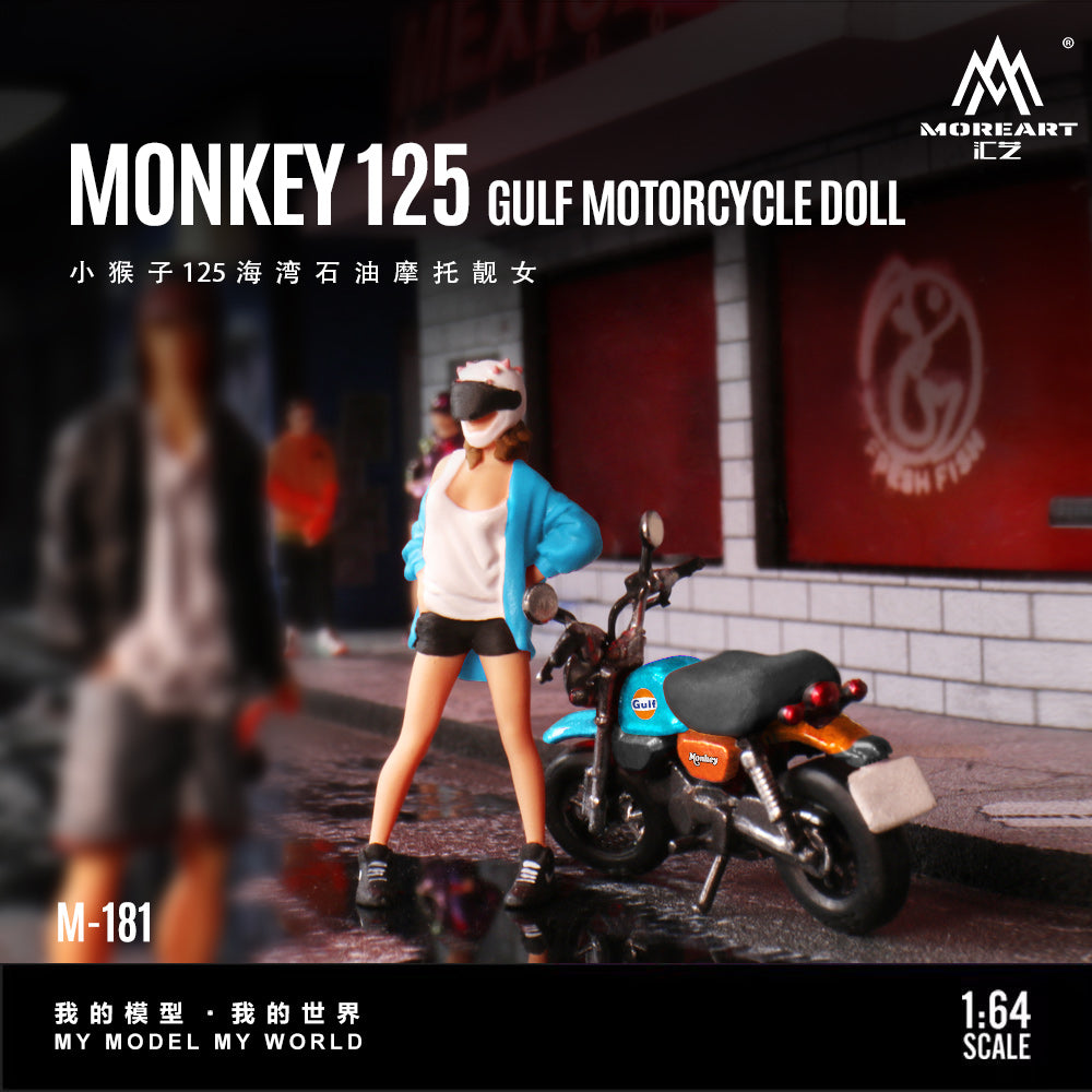 (Preorder) MoreArt 1:64 Monkey 125 Gulf Motorcycle Doll MO222181