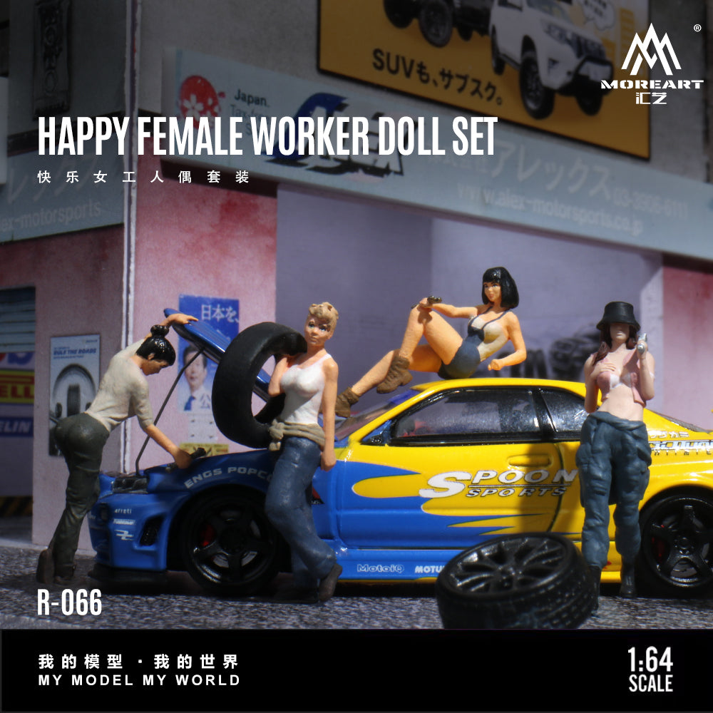 (Preorder) MoreArt 1:64 Happy Female Worker Doll Set MO223066