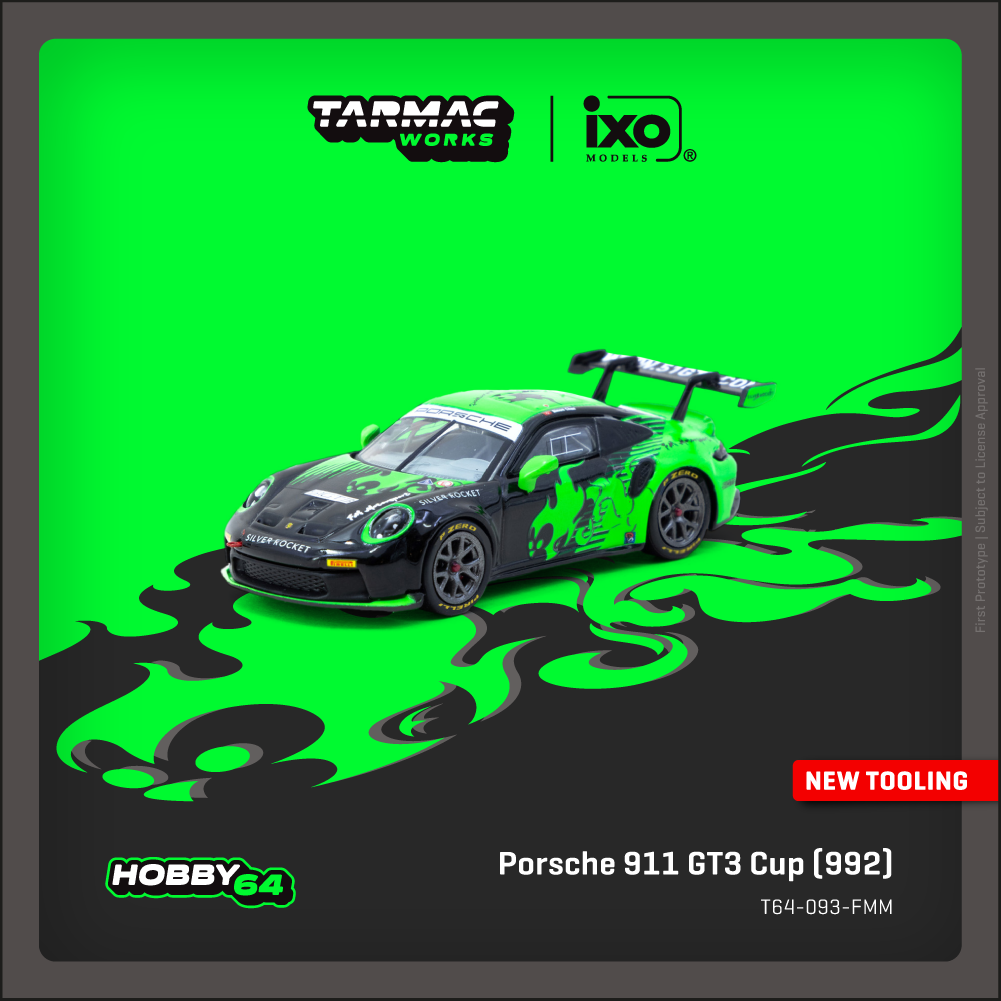 (Preorder) Tarmac Works 1:64 Porsche 911 GT3 Cup (992) Fire Monkey Motorsport T64-093-FMM
