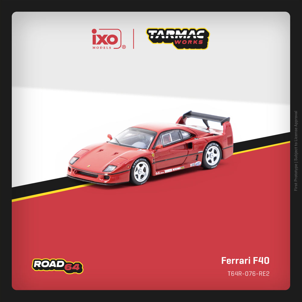 (Preorder) Tarmac Works 1:64 Ferrari F40 Red T64R-076-RE2