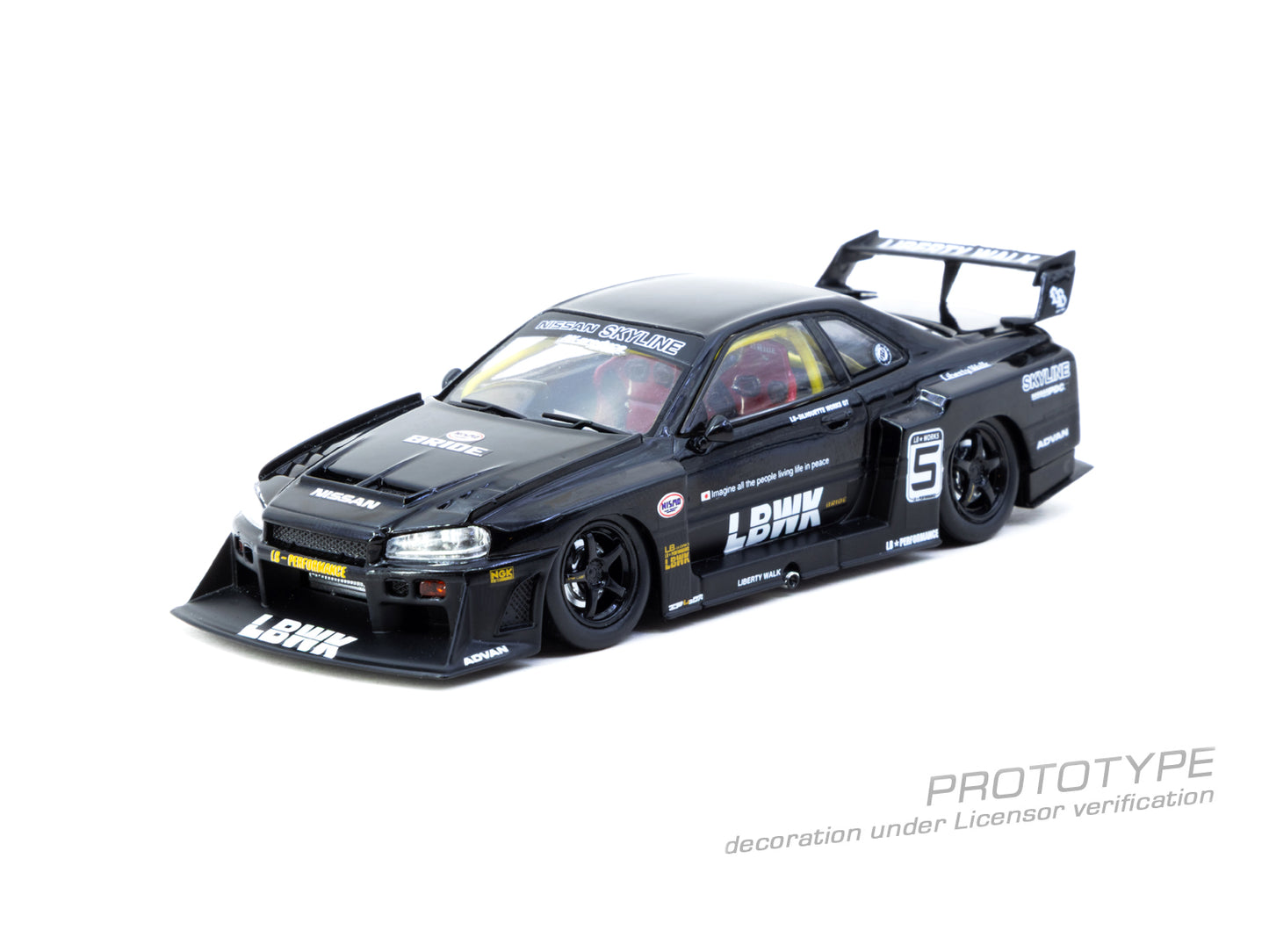 (Preorder) Tarmac Works 1:43 LB-ER34 Super Silhouette SKYLINE Black T43-021-BK