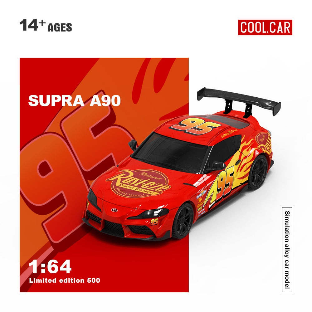 (Preorder) Cool Car 1:64 Toyota Supra A90 Lightning McQueen Livery CC647416