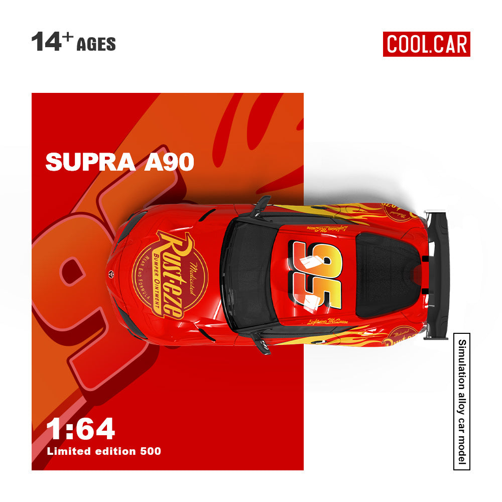 (Preorder) Cool Car 1:64 Toyota Supra A90 Lightning McQueen Livery CC647416