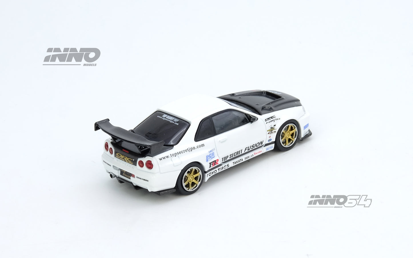 (Preorder) Inno64 1:64 TOP SECRET R34 GT-R White IN64-R34TS-WHI