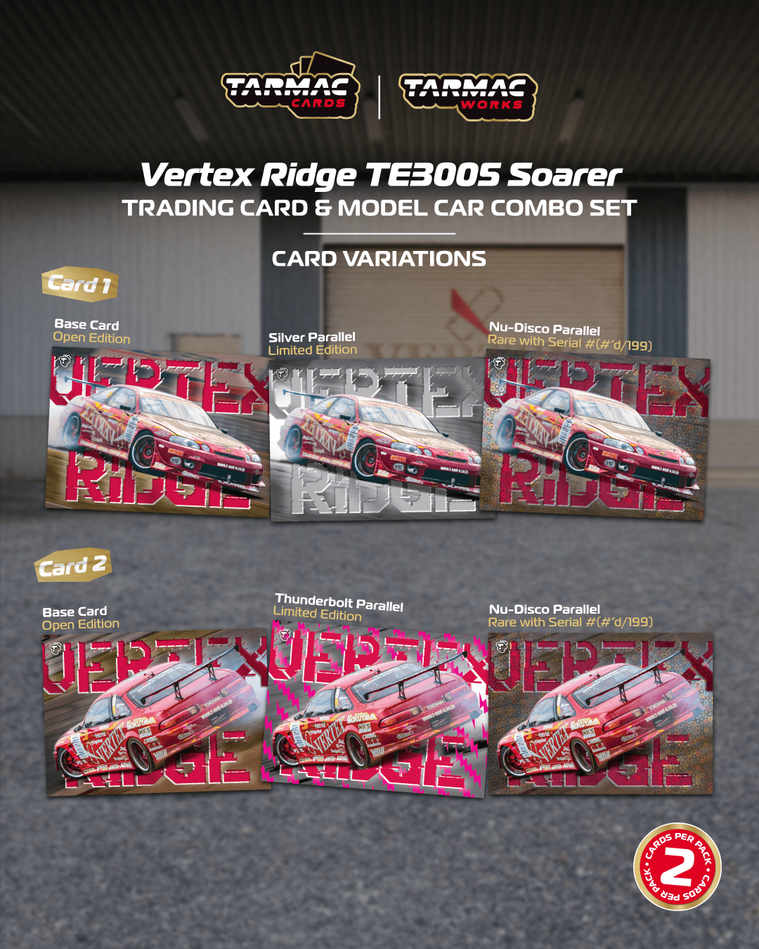 (Preorder) Tarmac Works 1:64 Vertex Ridge TE3005 Soarer Model Car + Trading Cards Combo Set T64G-080-TE3005