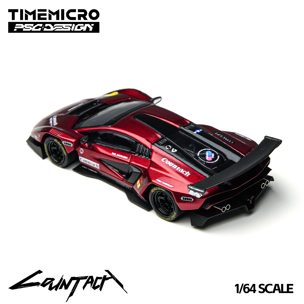 (Preorder) Time Micro x PSC DESIGN 1:64 Lamborghini Countach "V" Scarlet TM647705