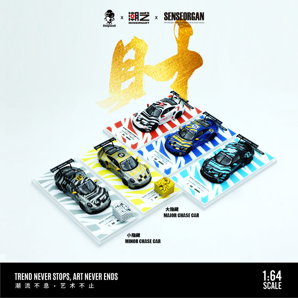 (Preorder) ModernArt 1:64 Porsche 911 CUP Black & White Thorn #7 Standard Edition MD647311