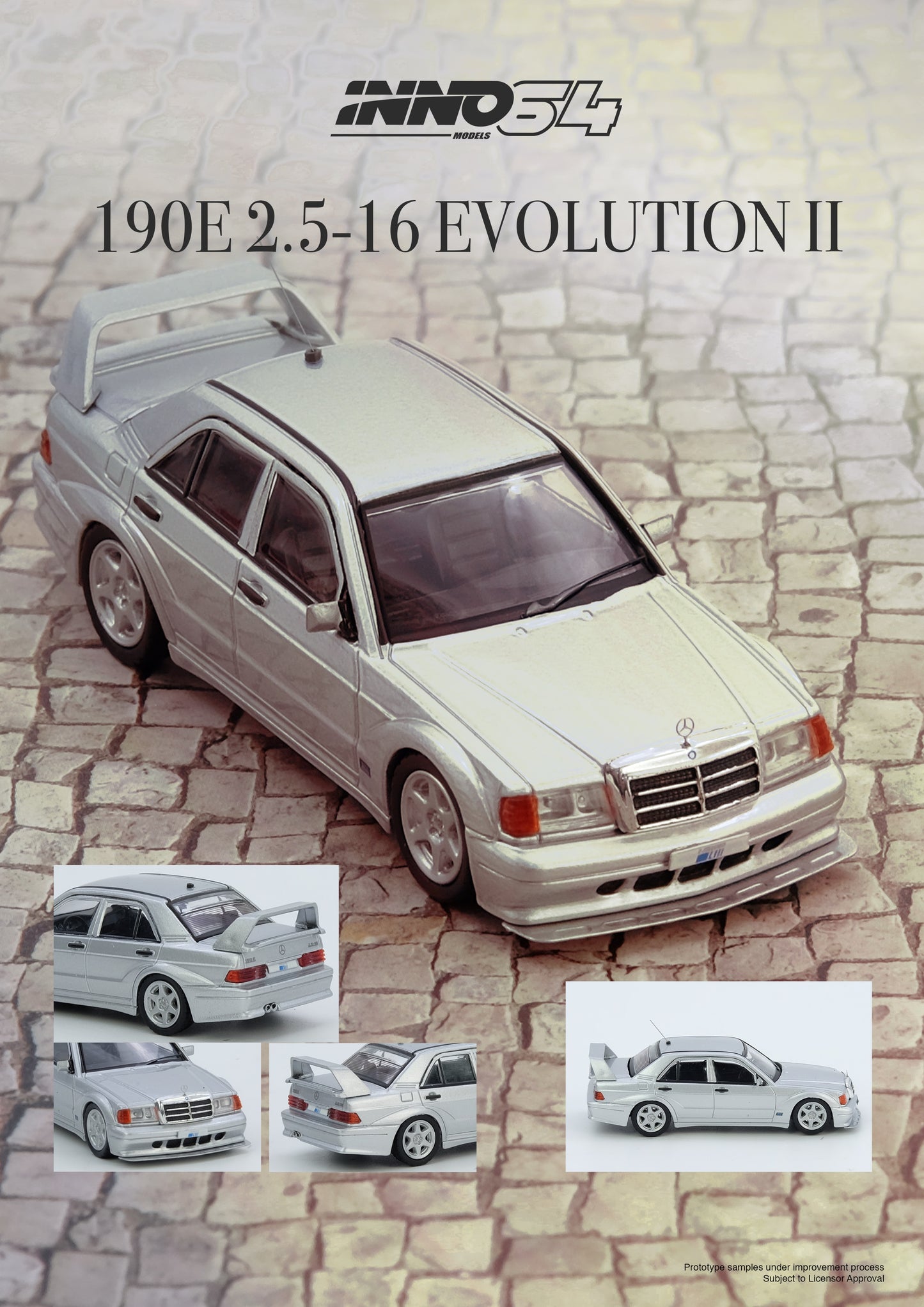 (Preorder) Inno64 1:64 MERCEDES BENZ 190E Silver IN64-190E-SIL