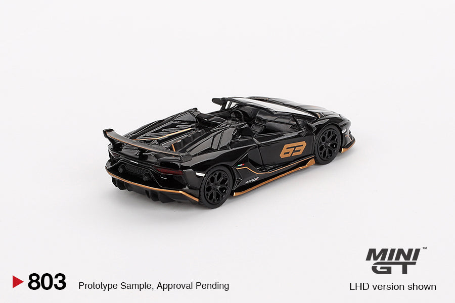 Mini GT 1:64 Lamborghini Aventador SVJ 63 Roadster Nero Aldebaran