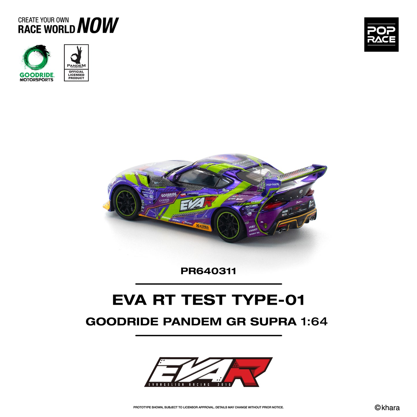(Preorder) Pop Race 1:64 EVA RT TEST TYPE-01 GOODRIDE PANDEM GR SUPRA PR640311
