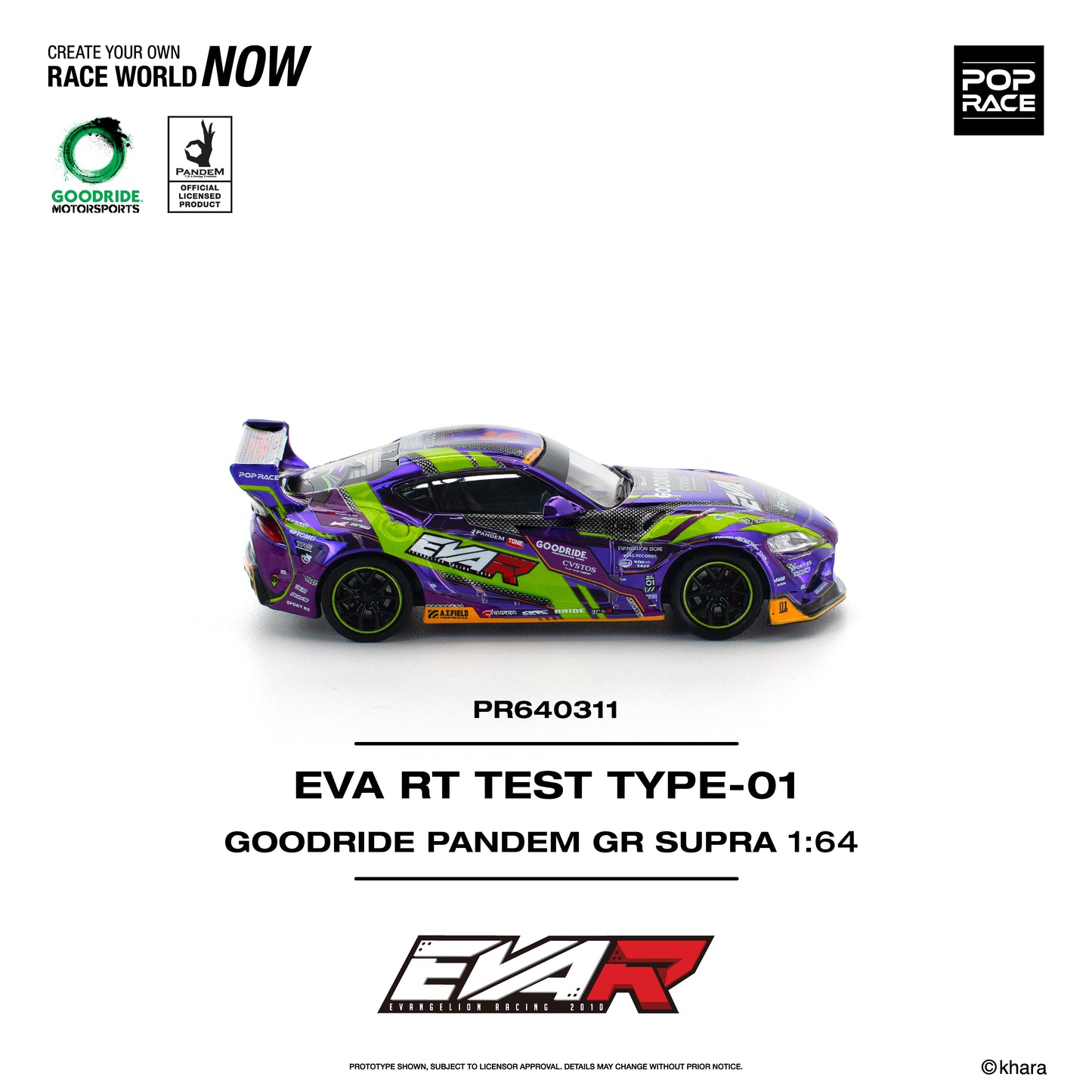(Preorder) Pop Race 1:64 EVA RT TEST TYPE-01 GOODRIDE PANDEM GR SUPRA PR640311