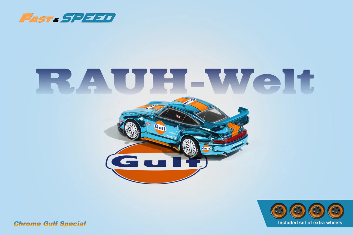 Fast Speed 1:64 Porsche RWB 993 GT - Chrome Gulf