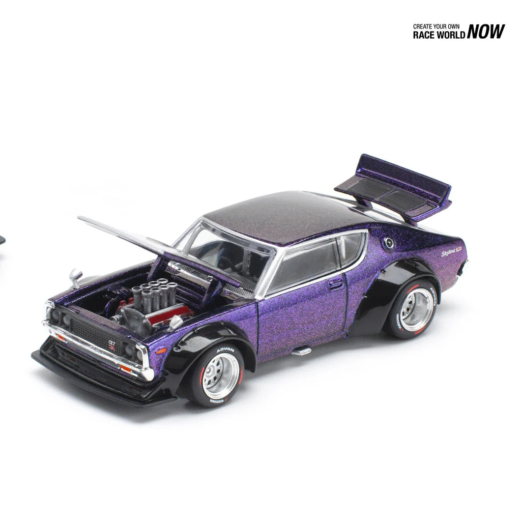 Pop Race 1:64 1:64 Pop Race Nissan Skyline KPGC110 KENMERI Magic Purple Macau GP 2024 PR640213