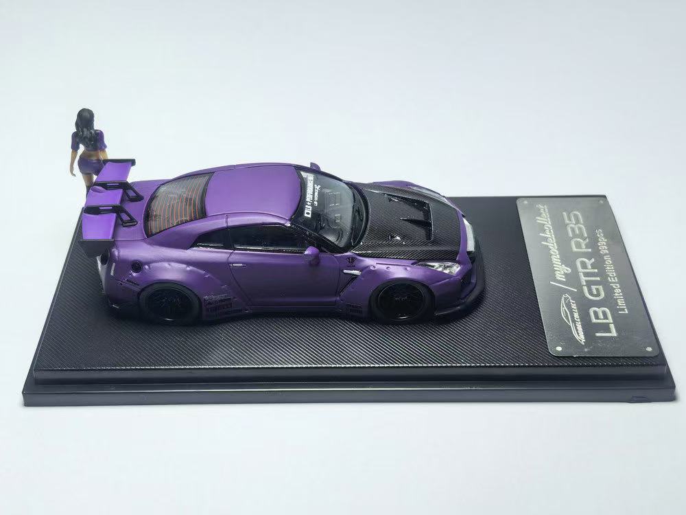 Model Collect 1:64 Nissan LB GTRR35 1.5V Matte Purple/Carbon Cover MC640004J