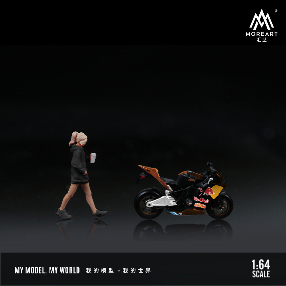 MoreArt 1:64 Red Bull Painted Motorcycle Girl MO222119