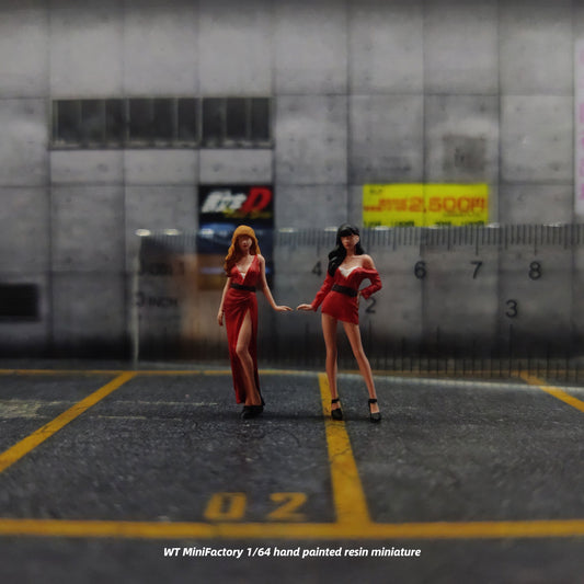 WT Minifactory 1:64 Diorama Ladies - Red Outfit Duo WT2025042905