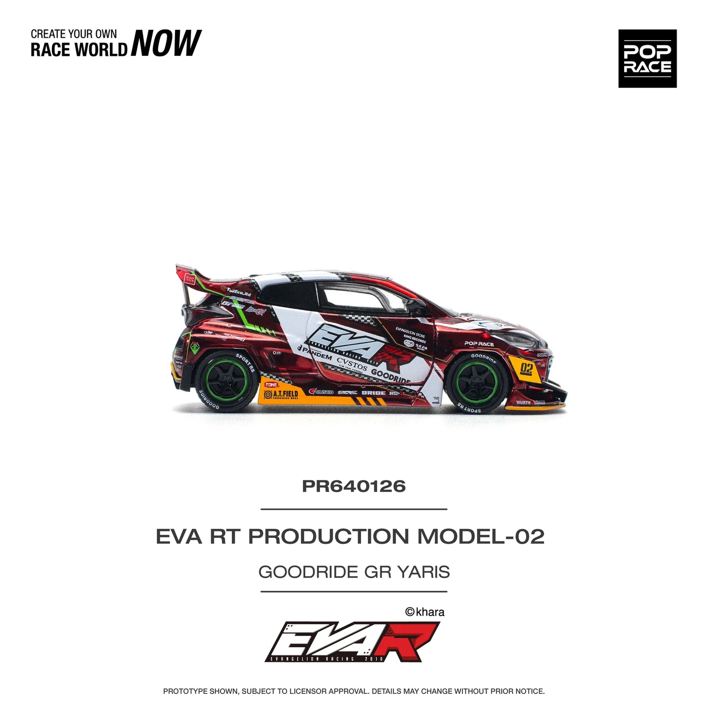 Pop Race 1:64 Toyota EVA RT Production Model-02 Goodride GR Yaris PR640126