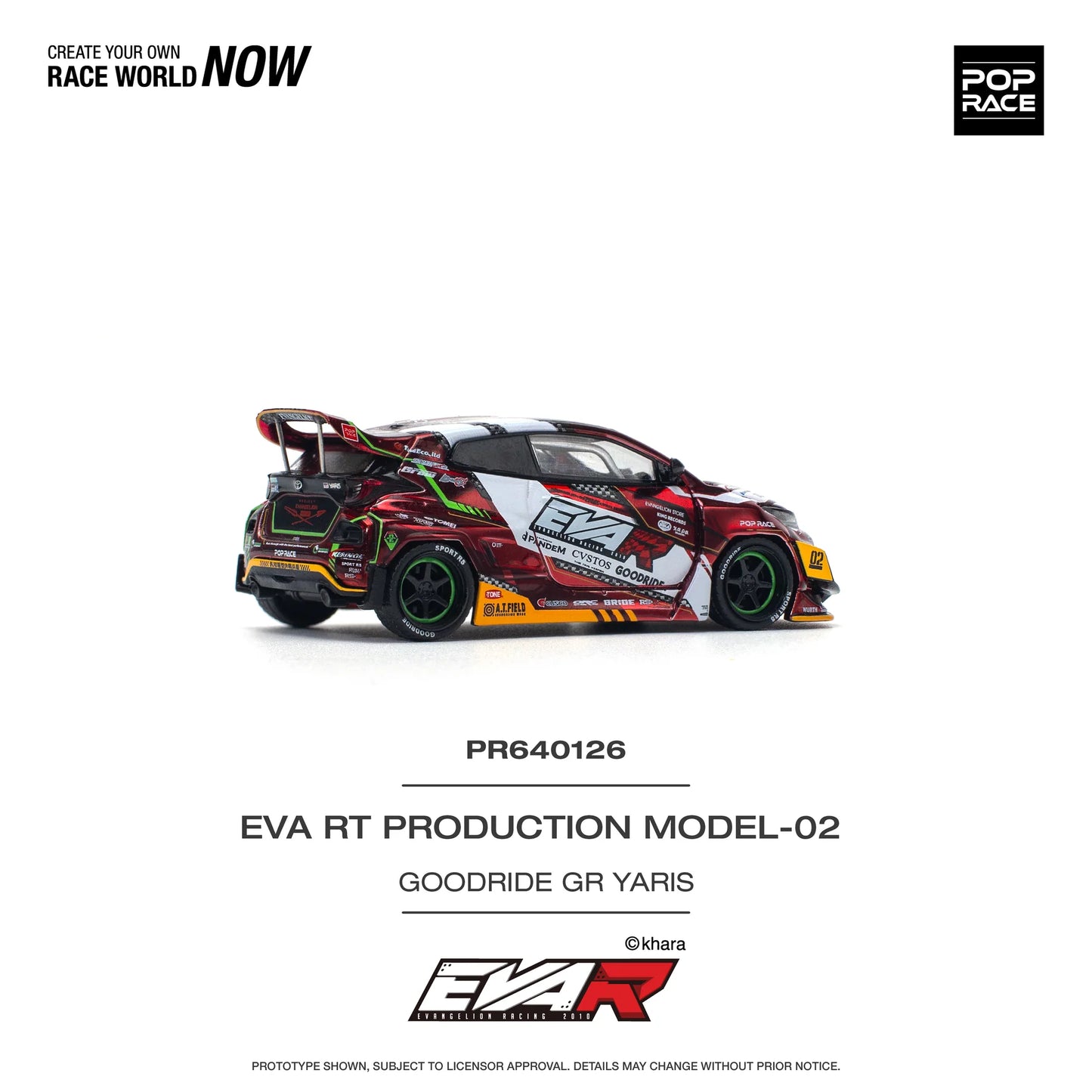 Pop Race 1:64 Toyota EVA RT Production Model-02 Goodride GR Yaris PR640126