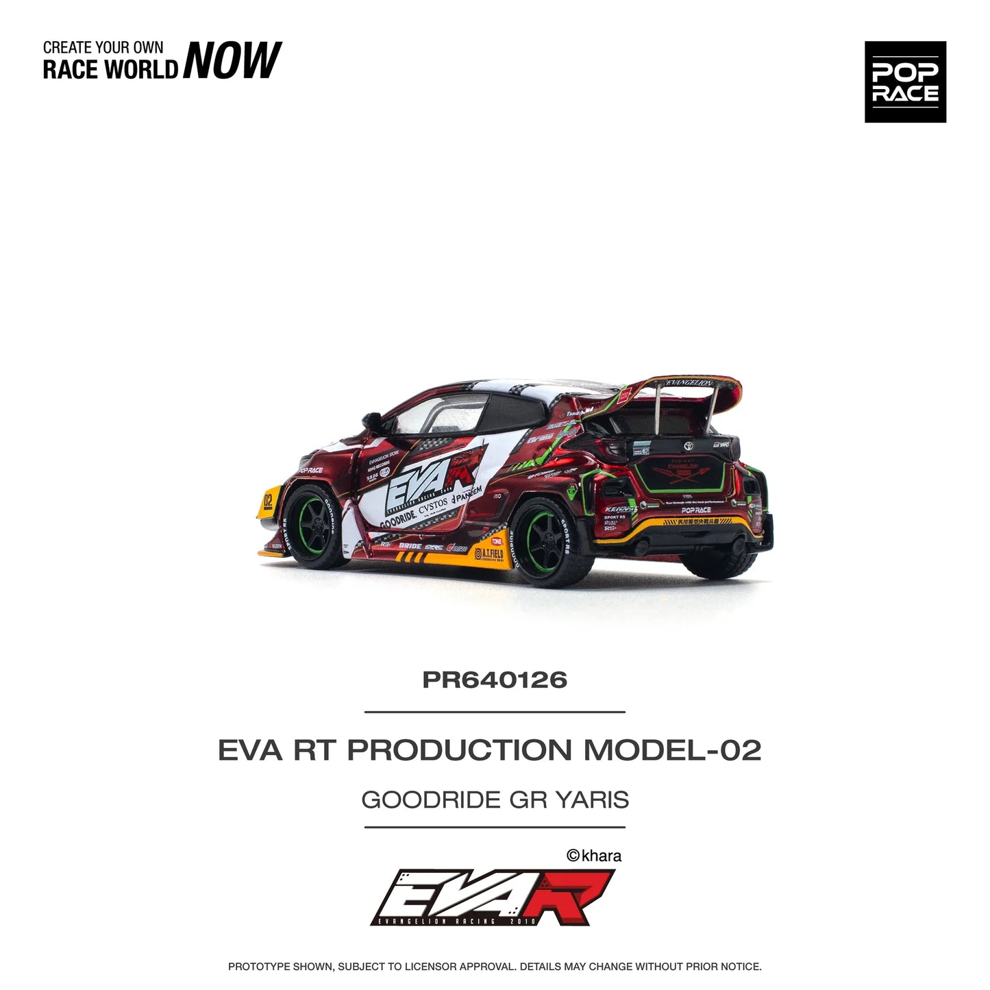 Pop Race 1:64 Toyota EVA RT Production Model-02 Goodride GR Yaris PR640126