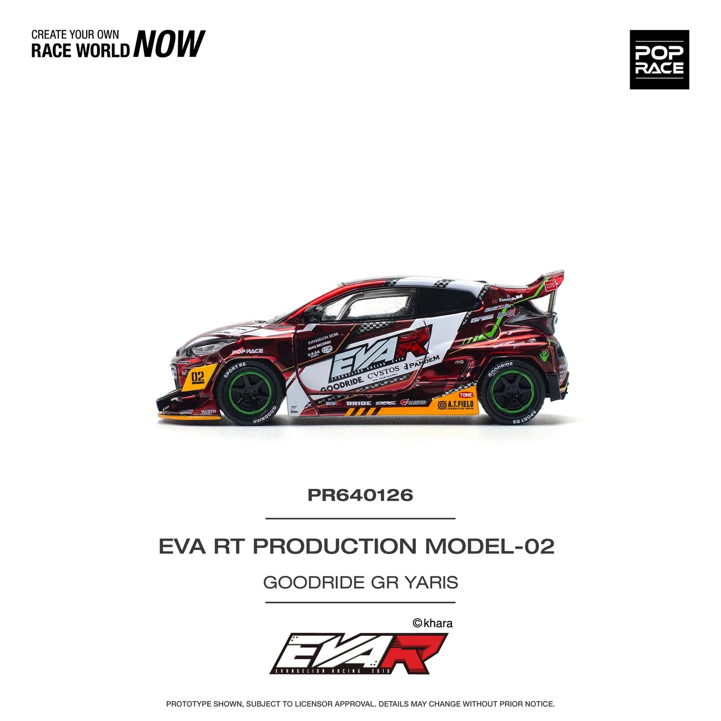 Pop Race 1:64 Toyota EVA RT Production Model-02 Goodride GR Yaris PR640126