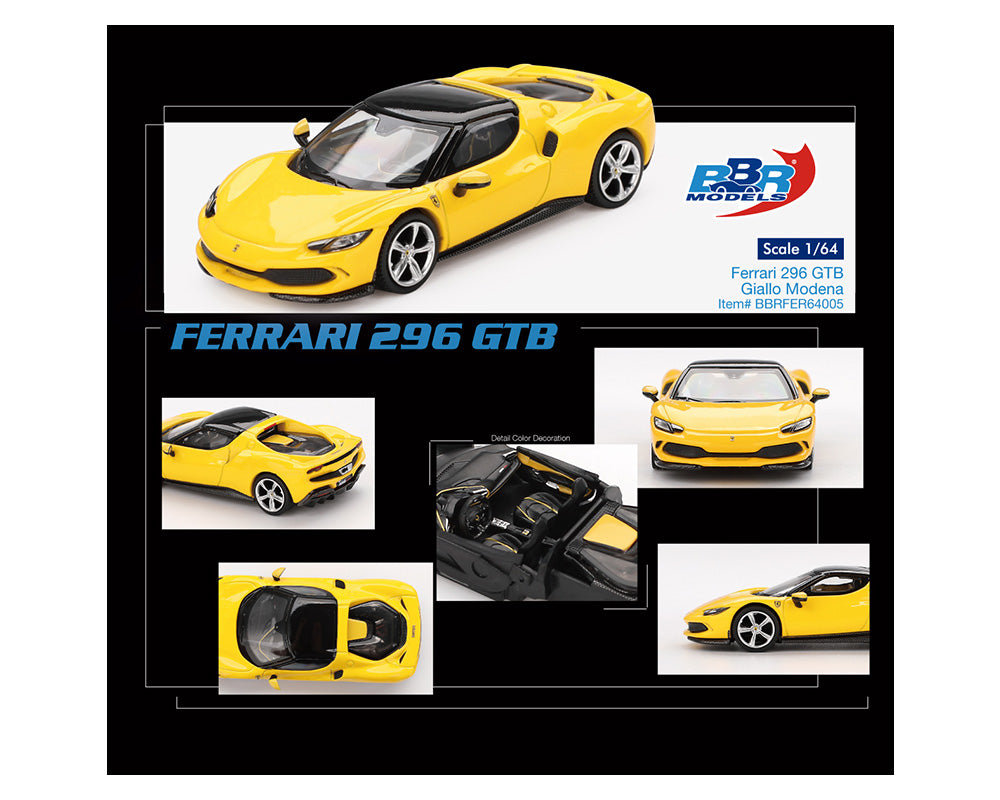 (Preorder) BBR Models 1:64 Ferrari 296 GTB Giallo Modena – Yellow – Limited Edition BBRFER64005