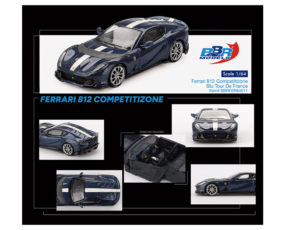 BBR Models 1:64 Ferrari 812 Competitizone Blue Tour De France – Limite – CarBro MC BBR Models 1:64 Ferrari 812 Competitizone Blue Tour De France – Limite – CarBro MC