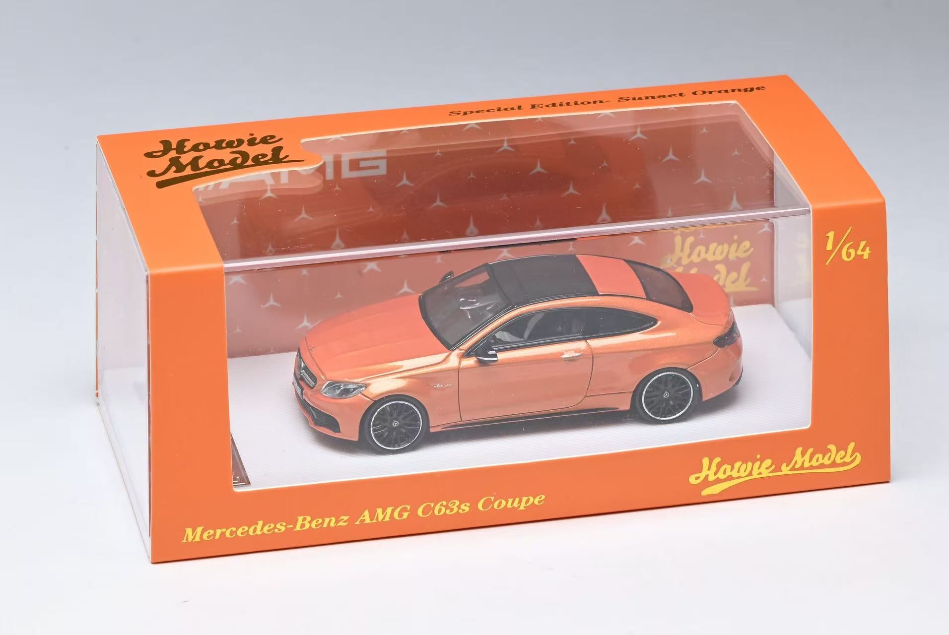 Howie Model Mercedes-Benz C63s AMG W205 Sunset Orange Diecast Model