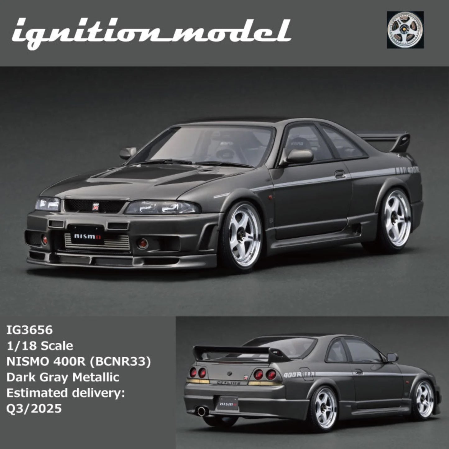 Ignition Model 1:18 Nissan NISMO 400R (BCNR33) Dark Gray Metallic IG3656