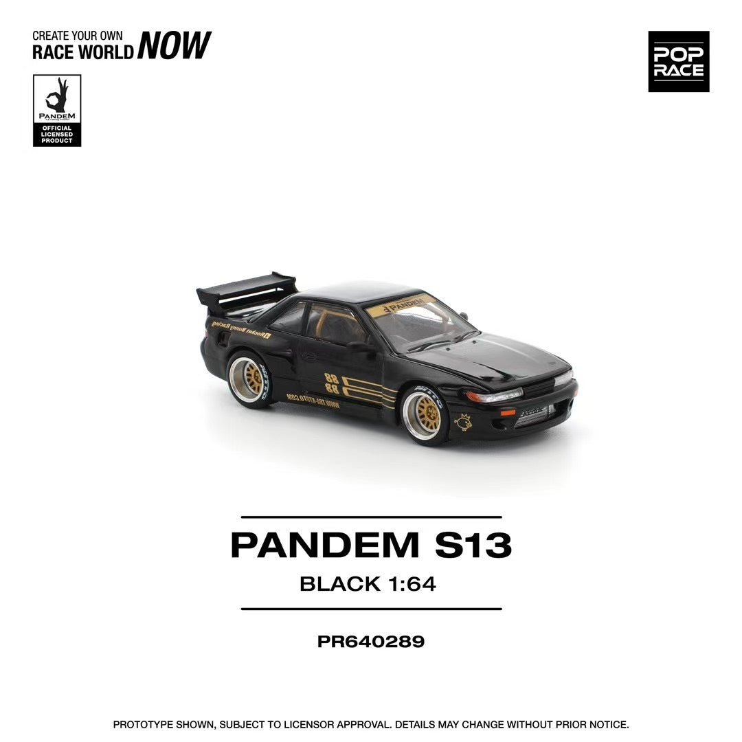 Pop Race 1:64 PANDEM SILVIA S13 - BLACK PR640289 (Preorder)