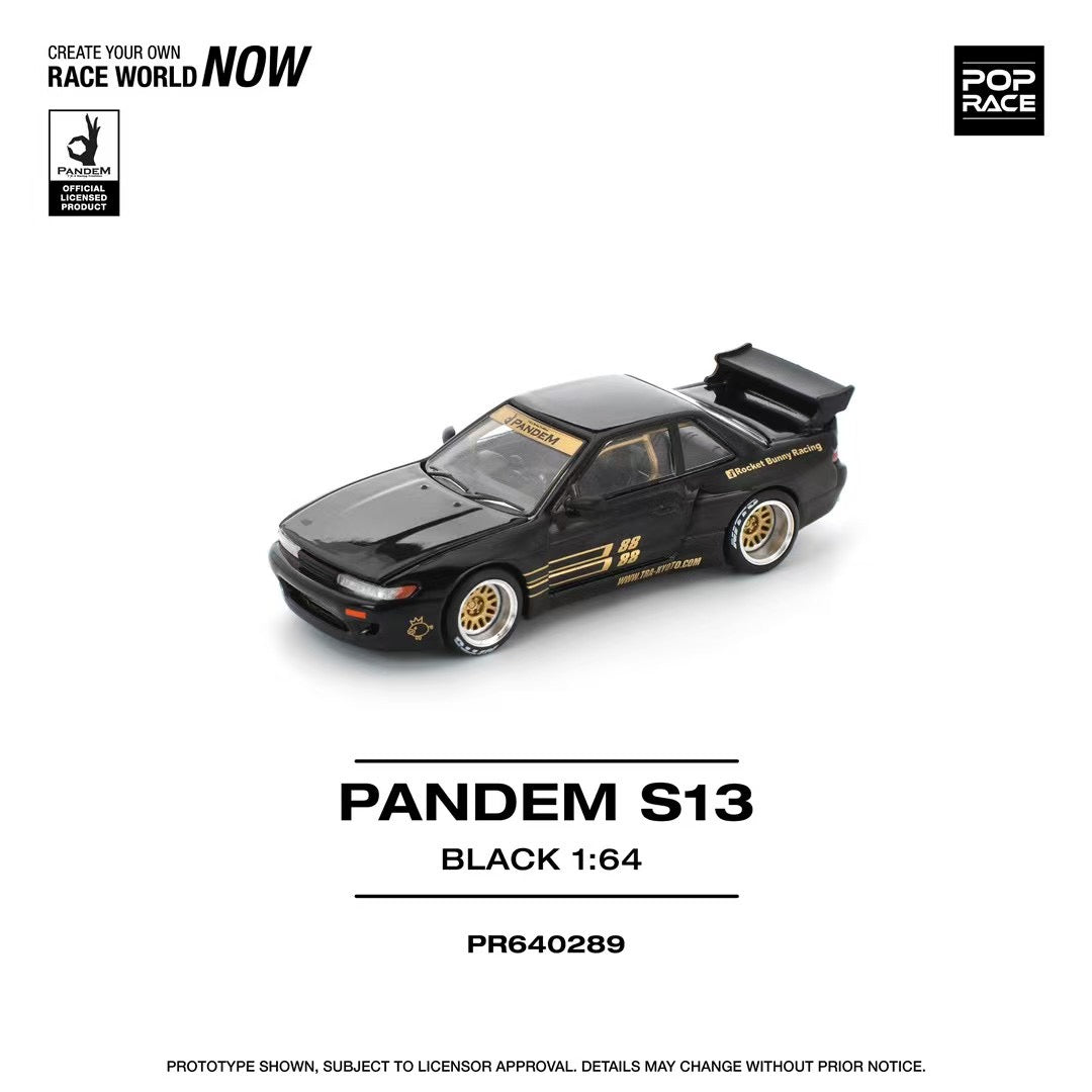 Pop Race 1:64 PANDEM SILVIA S13 - BLACK PR640289 (Preorder)