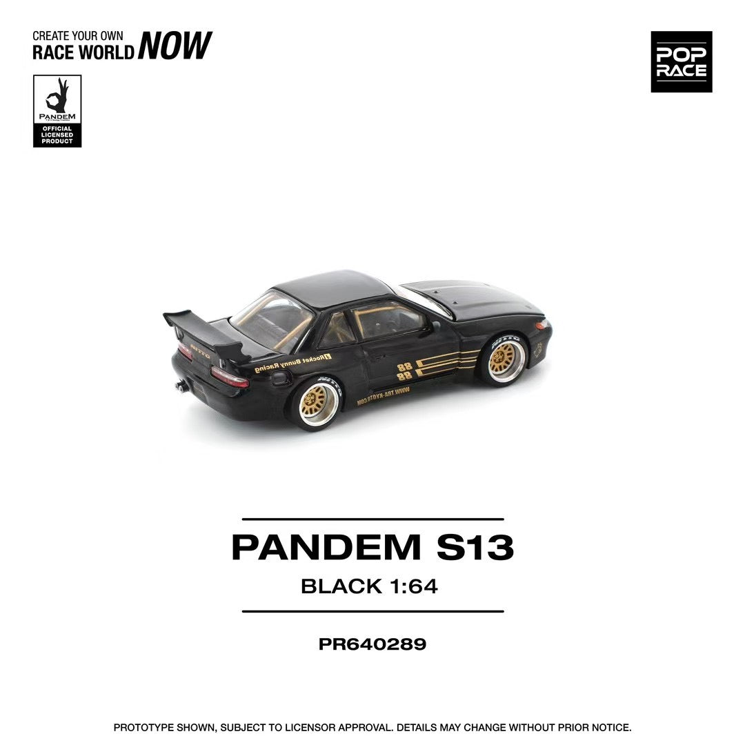 Pop Race 1:64 PANDEM SILVIA S13 - BLACK PR640289 (Preorder)