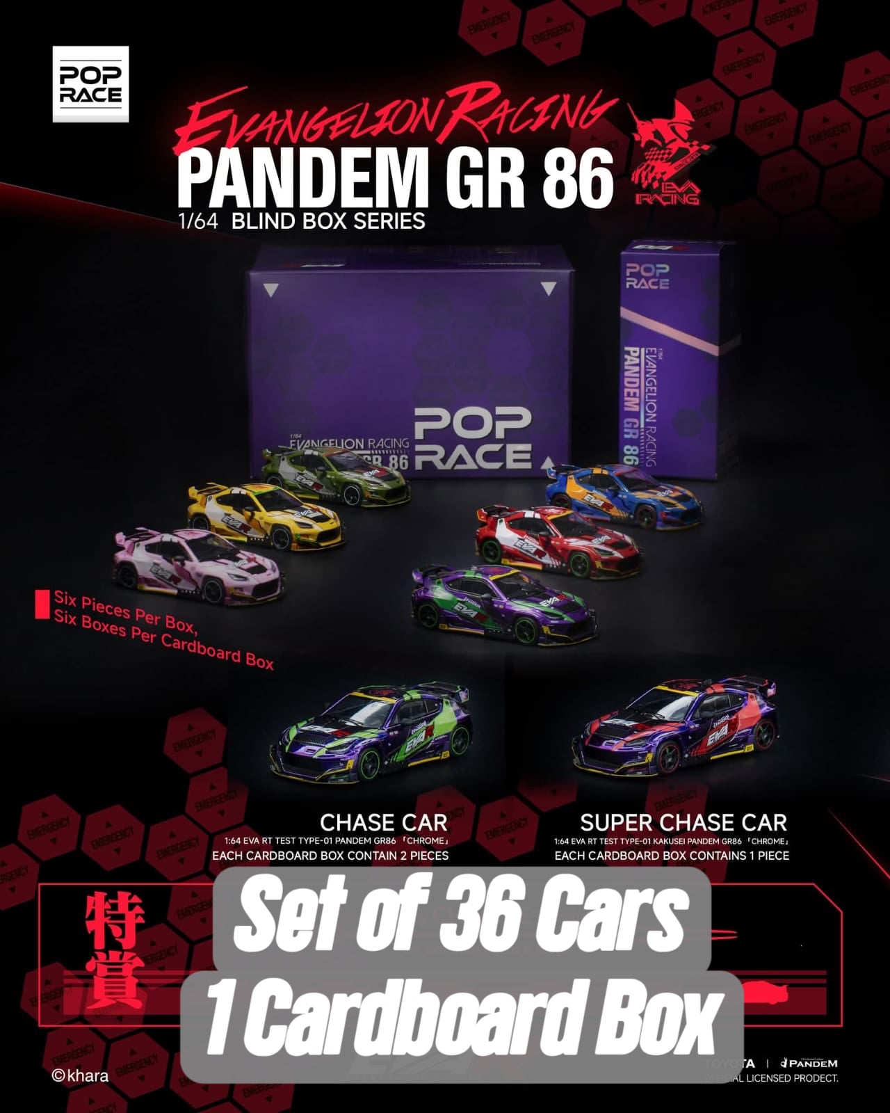 Pop Race x EVANGELION RACING 1:64 PANDEM GR 86 BLIND BOX SERIES
