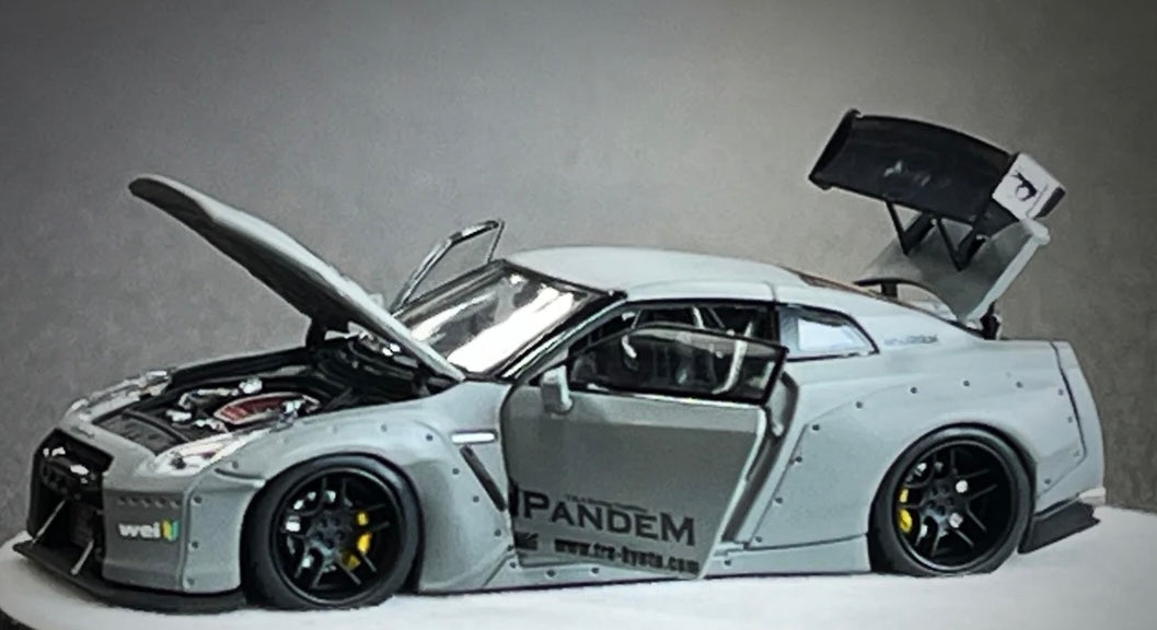 (Coming Soon) PGM 1:64 Nissan Rocket Bunny GTR R35 Combat Grey "Regular Base" PGM-640703