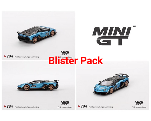 Mini GT 1:64 Lamborghini Aventador SVJ 63 – Blu Aegir