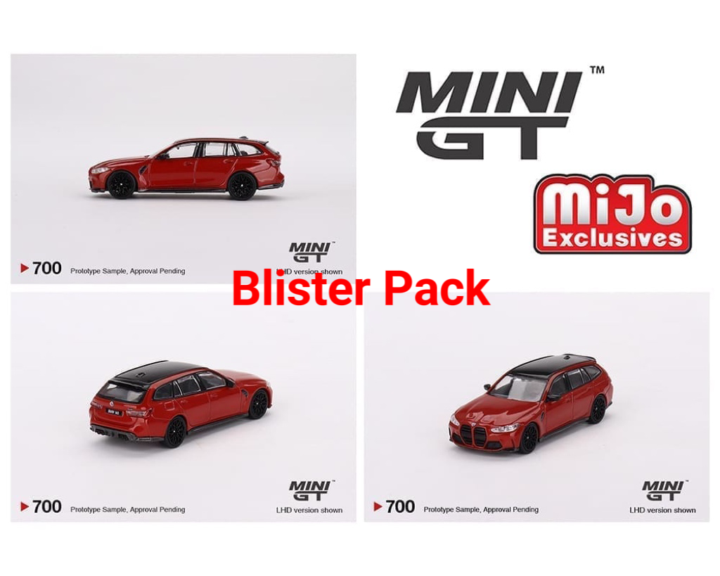 Mini GT 1:64 BMW M3 Competition Touring (G81) Toronto Rosso Metallico - Diecast 2024 - Foto 3