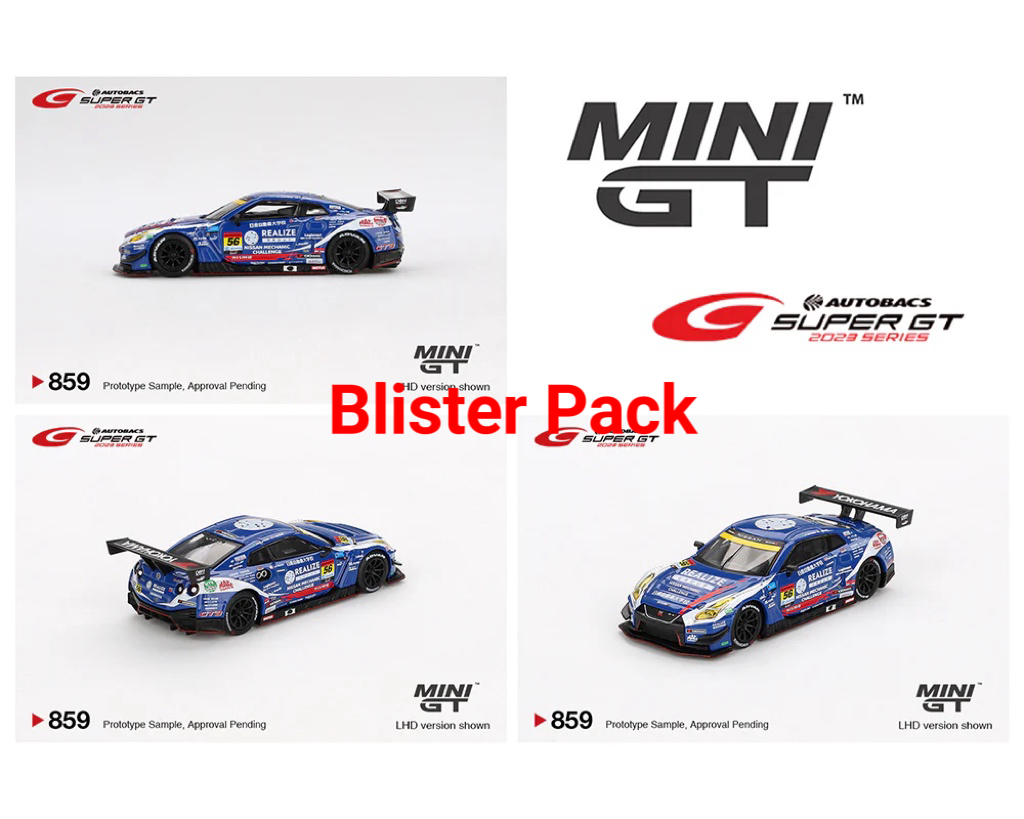 Mini GT 1:64 Japan Exclusive Nissan GT-R NISMO GT3 #56 ” REALIZE NISSAN MECHANIC CHALLENGE GT-R” KONDO RACING 2023 SUPER GT SERIES MGT00859-BL