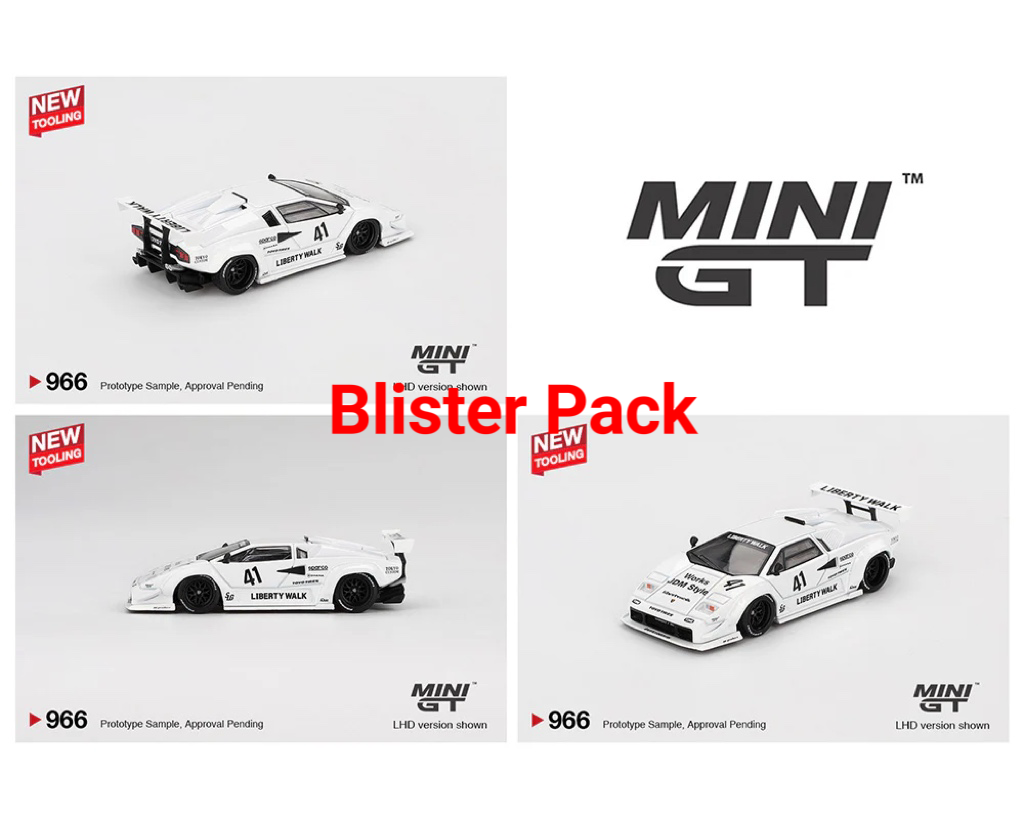 Mini GT 1:64 Lamborghini Countach LB-WORKS – White – 2024 Tokyo Auto Salon MGT00966-BL