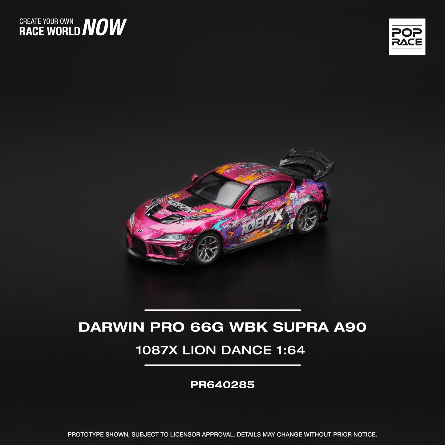 Pop Race 1:64 DARWIN PRO 66G WBK SUPRA (A90) 1087X LION DANCE PR640285