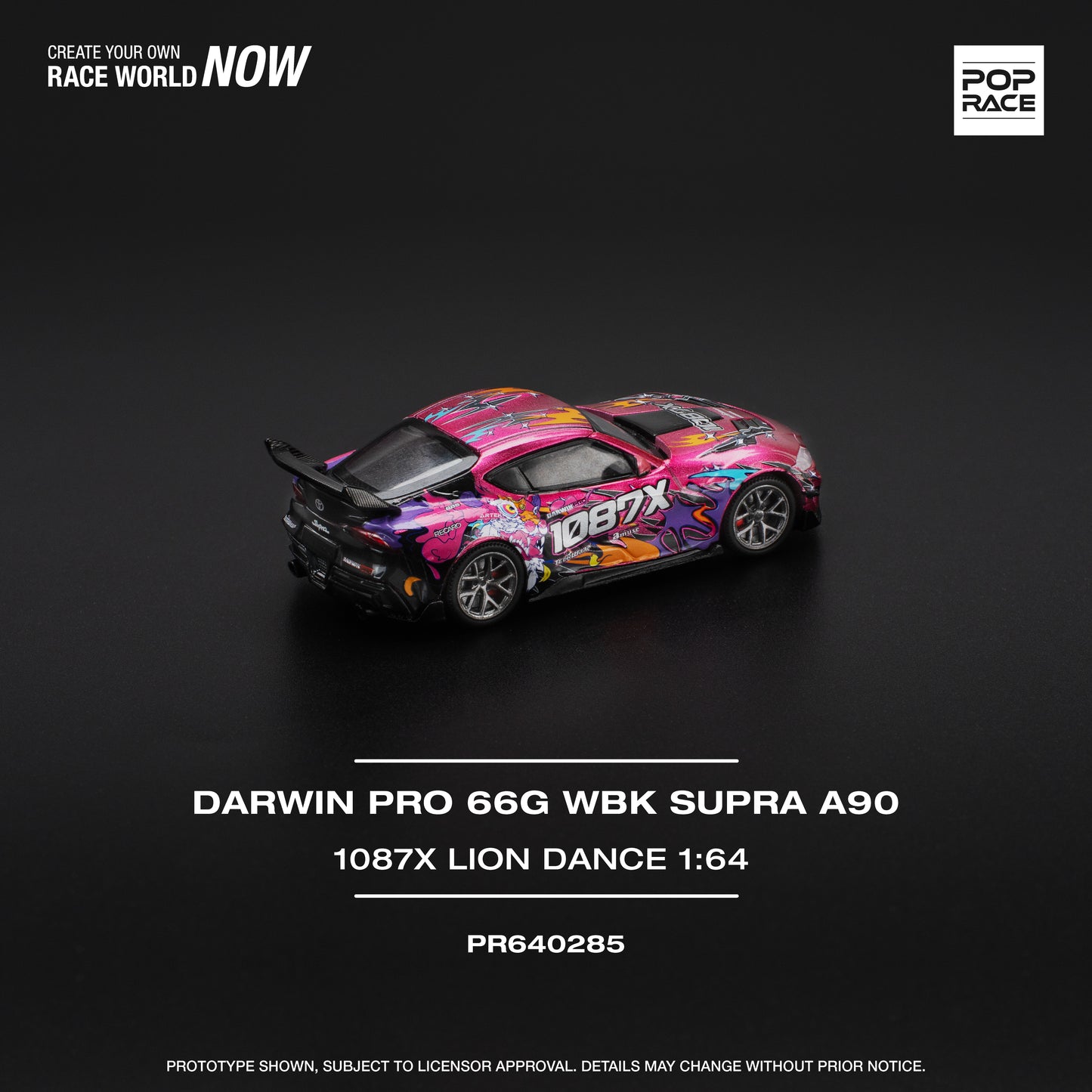 Pop Race 1:64 DARWIN PRO 66G WBK SUPRA (A90) 1087X LION DANCE PR640285