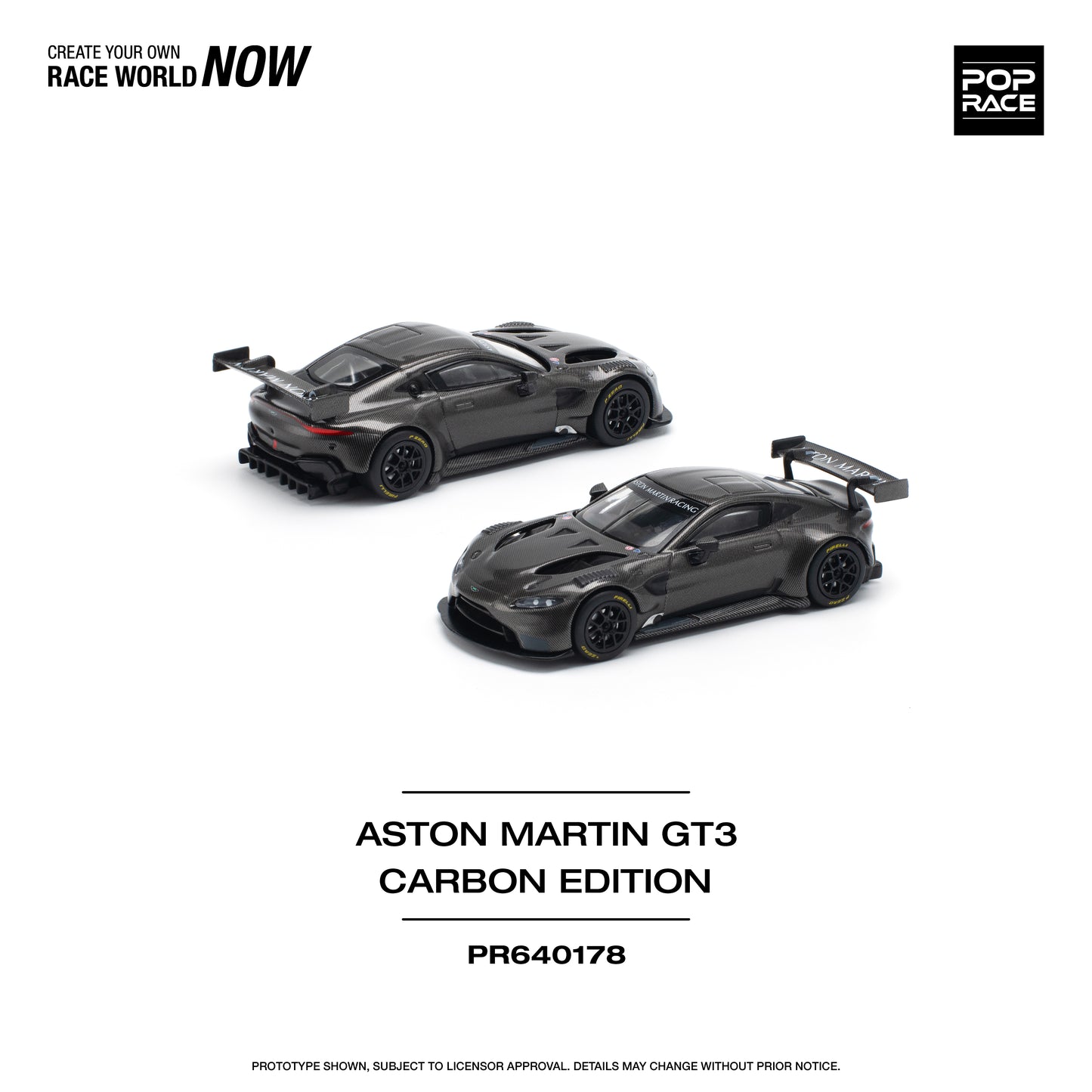Pop Race 1:64 Aston Martin Vantage GT3 Carbon Edition PR640178