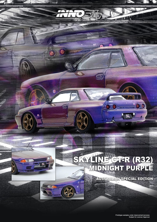 Inno64 1/64 SKYLINE GT-R (R32) Midnight Purple Australia Special Edition  Limited Edition IN64-R32-MP