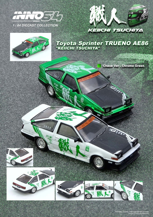 Inno64 1/64 TOYOTA SPRINTER TRUENO AE86 "KEIICHI TSUCHIYA" Limited Edition IN64-AE86-KT Diecast