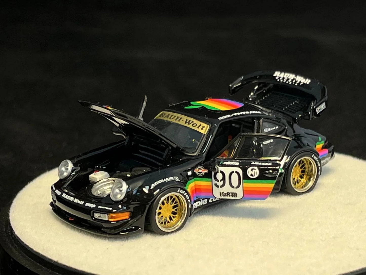 PGM 1:64 Porsche RWB 964 Black Apple Livery