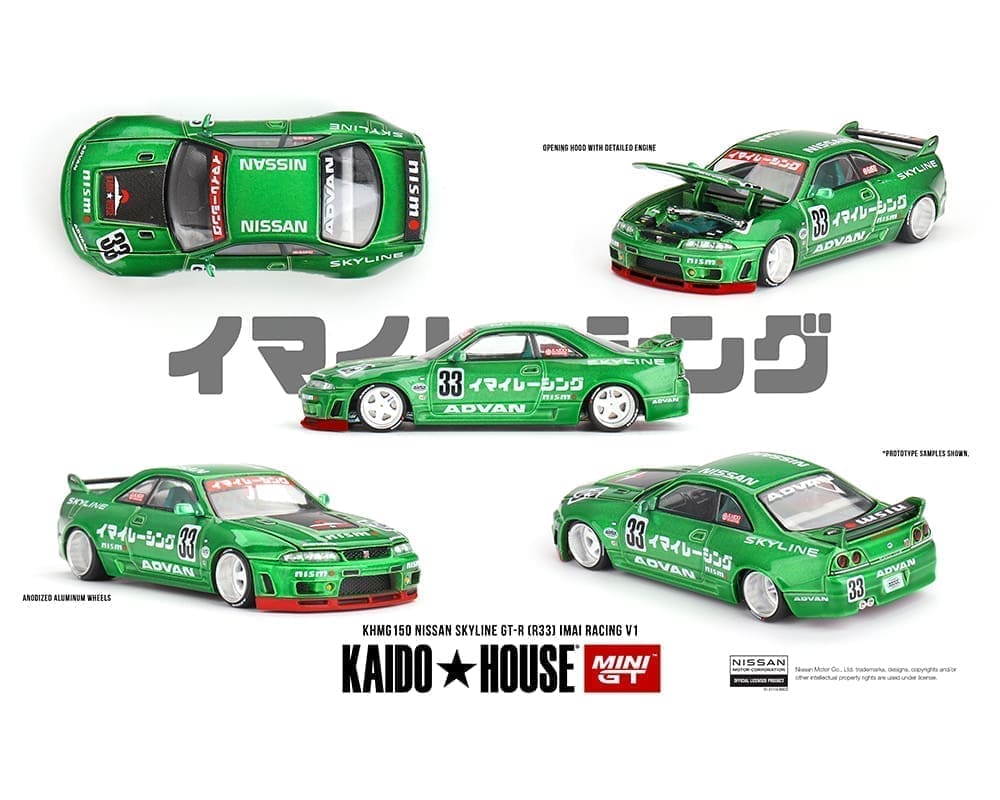 Kaido House x MINIGT 1:64 Nissan Skyline GT-R (R33) Imai Racing V1 KHMG150