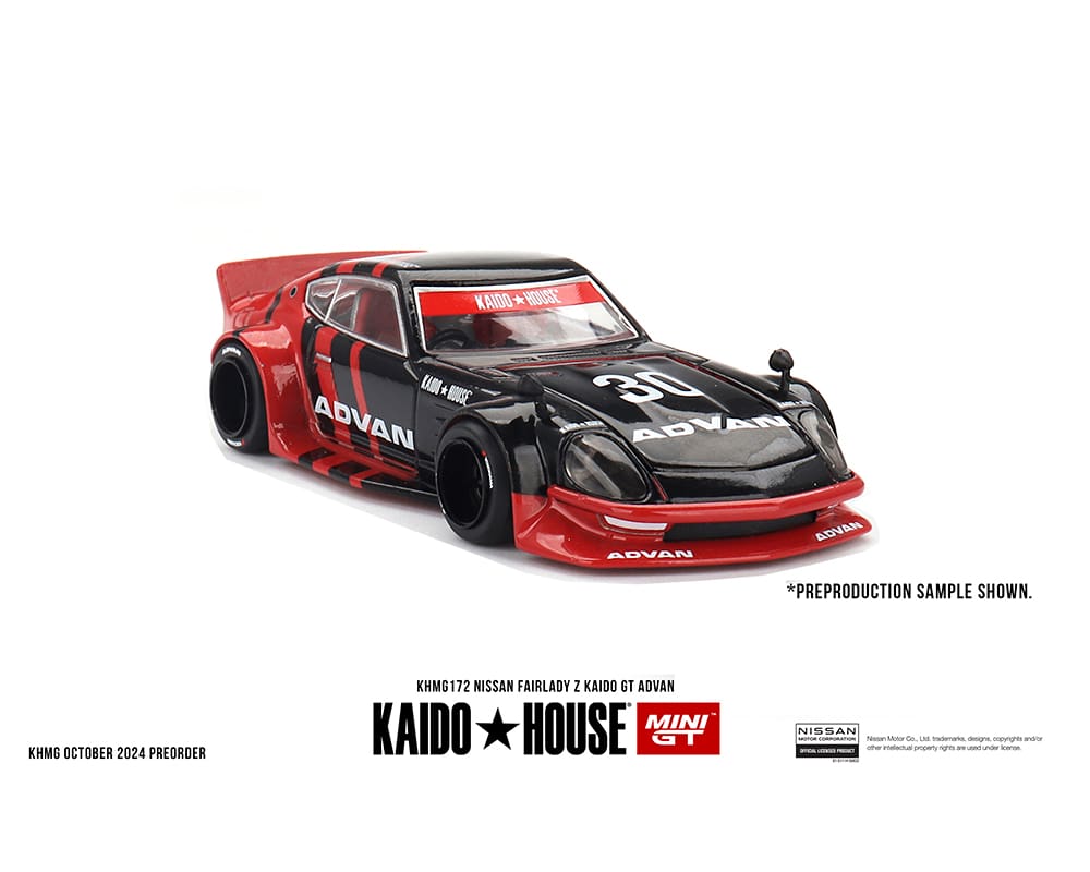 Kaido House x Mini GT 1:64 Nissan Fairlady Z Kaido GT ADVAN – Black KHMG172