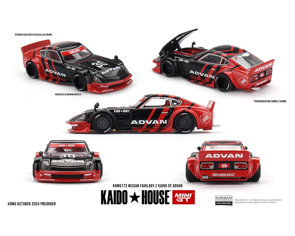 Kaido House Nissan Fairlady Z Kaido GT ADVAN – Black KHMG172 Diecast Car Model