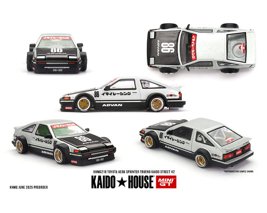 (Preorder) Kaido House x Mini GT 1:64Toyota AE86 Sprinter Trueno Kaido Street V2- White KHMG218