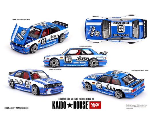(Preorder) Kaido House x Mini GT BMW M3 Kaido Touring Champ V1 – Blue/White KHMG223