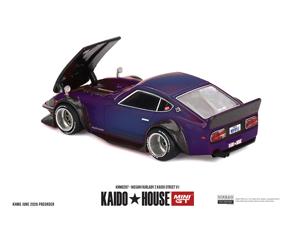Model car with open hood on a white background, featuring Kaido House branding.