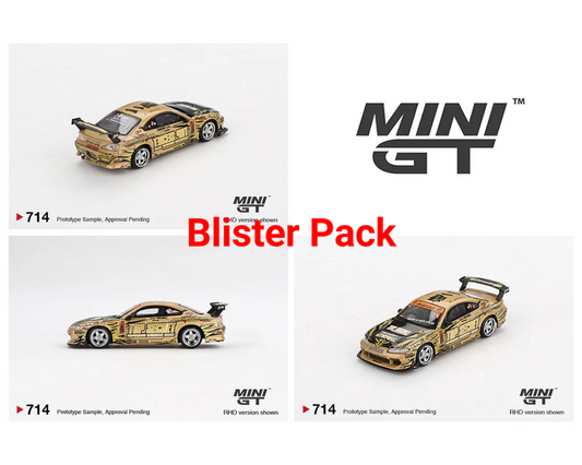 MiniGT 1/64 Silvia (S15) Top Secret D1GP - Gold MGT00714-BL Diecast car model for collectible